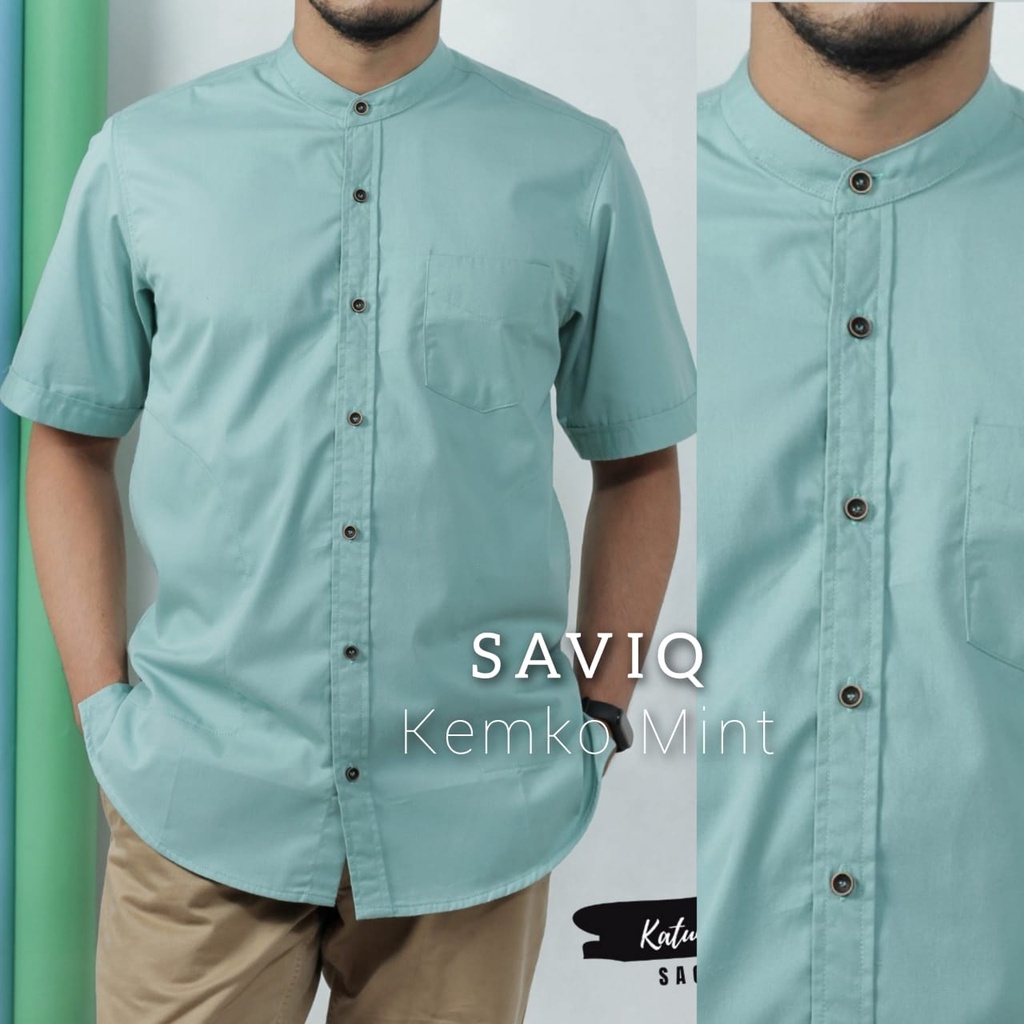 SAVIQ PREMIUM KEMKO LENGAN PENDEK KEMKO POLOS KOKO KATUN | kemeja pria lengan pendek | koko dewasa |