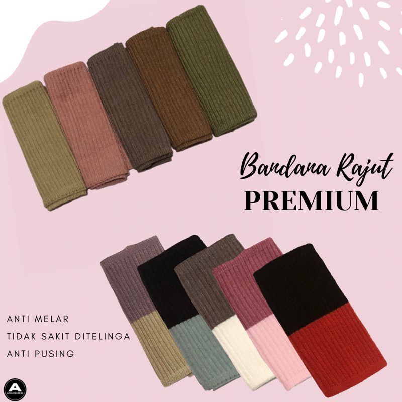 CIPUT RAJUT PREMIUM INNER/BANDANA 2 WARNA/DALAMAN HIJAB TEBAL