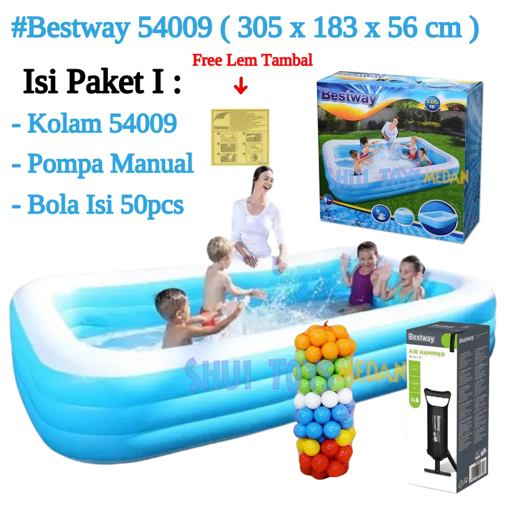 KOLAM RENANG BESTWAY 305 CM KOLAM RENANG ANAK ANAK JUMBO 54009