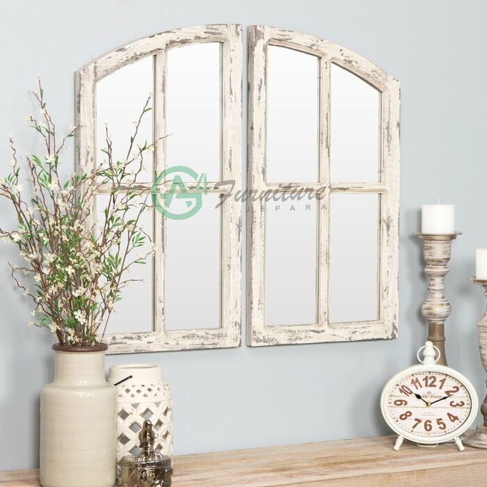 Kaca Cermin Kayu Jati Model Jendela