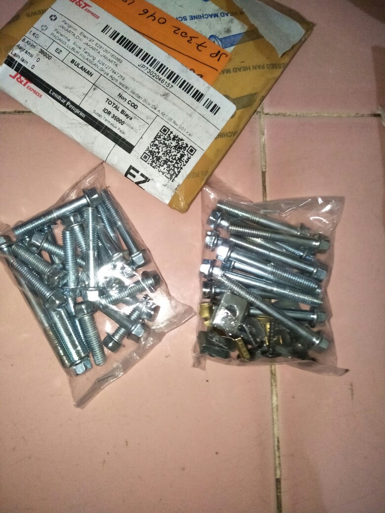 Baut Topi 8 6x40 Putih Flange Bolt
