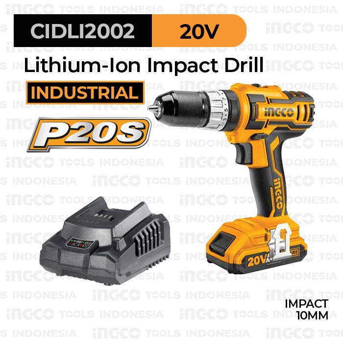 INGCO Cordless Drill Impact Drill INGCO Bor Tembok Baterai