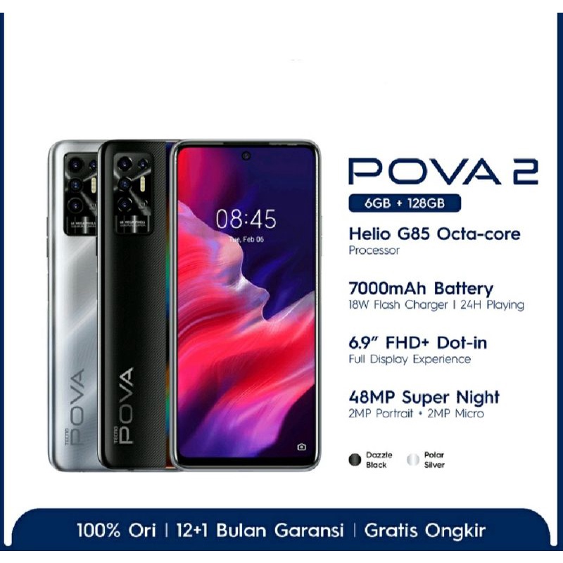TECNO POVA2 6/128 Garansi Resmi