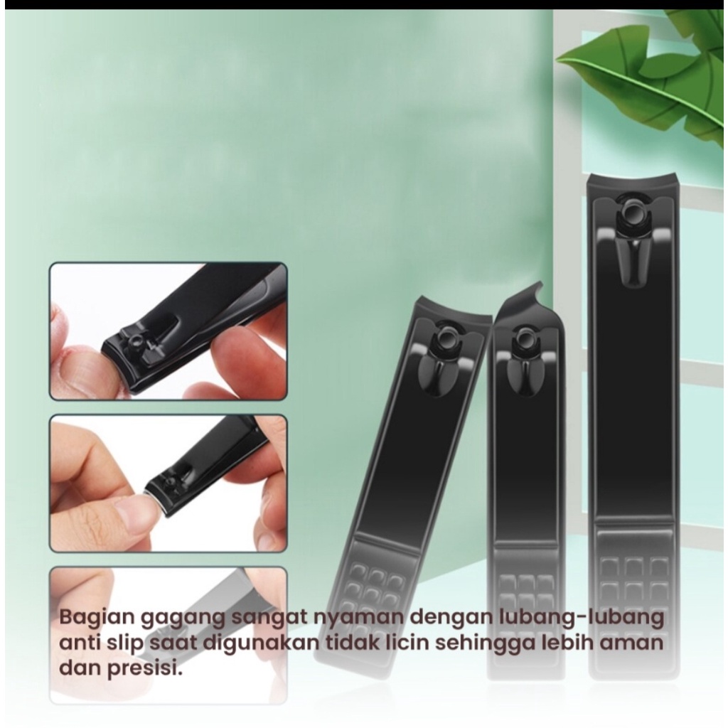 Gunting Kuku Jepang Gunting Kuku Hitam Jumbo Besar Super Tajam Baja Tahan Karat Profesional / Gunting Kuku Stainless Hitam / Gunting Kuku Baja Hitam K16