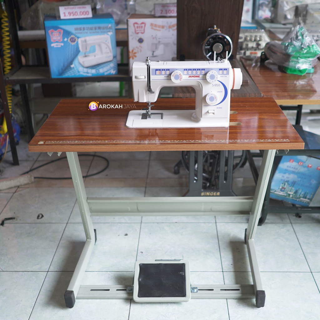 Mesin Jahit JANOME S-950 Semi Portable Meja mica Kaki Z super