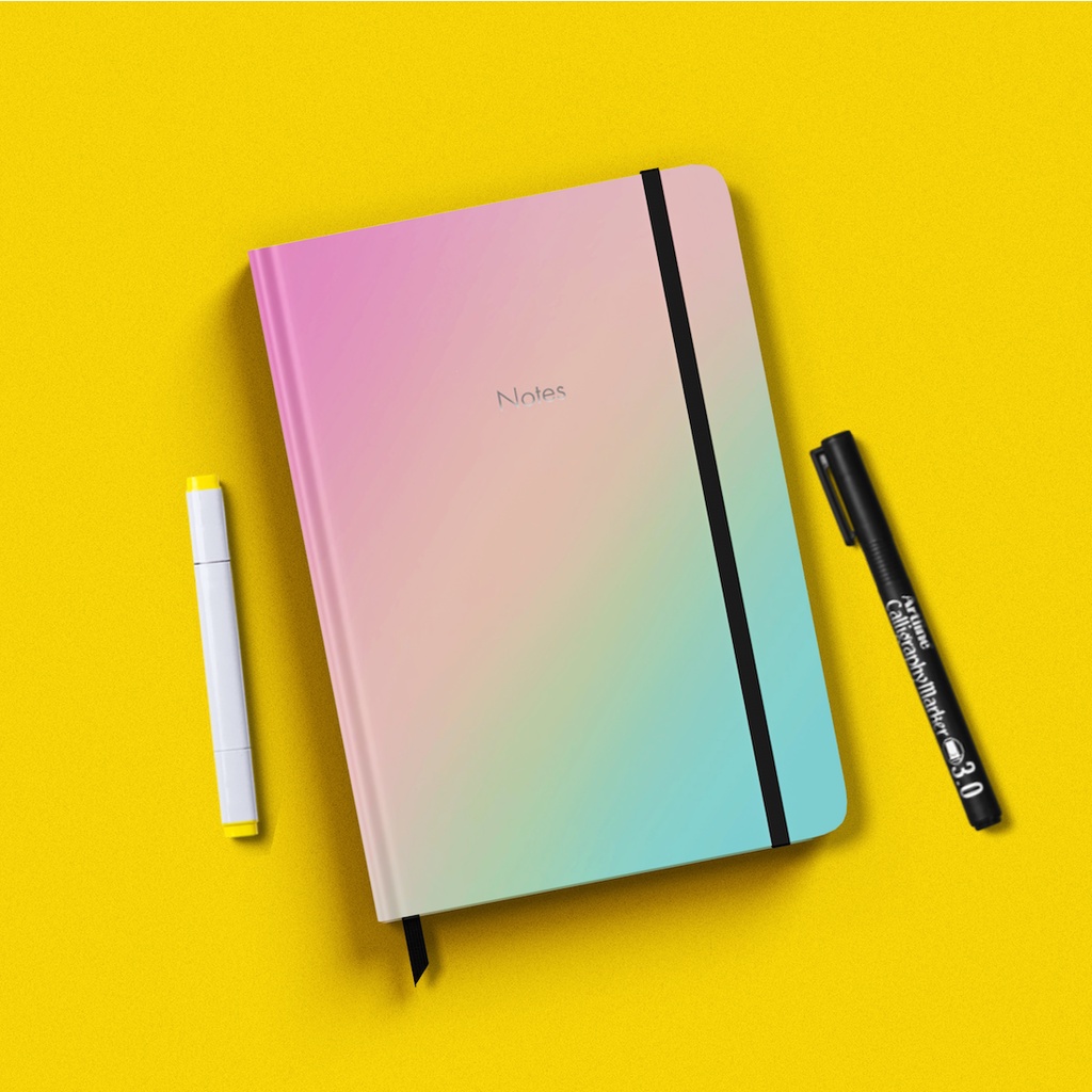 

Buku Tulis Notebook Custom Warna Tema Rainbow Gradient Keren Ukuran A5 Notebook Murah Lucu