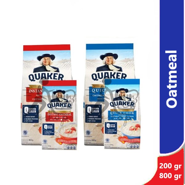 

Quaker Instant Outmeal & Quaker Quick Cook 200 gr & 800 gr - makanan sehat