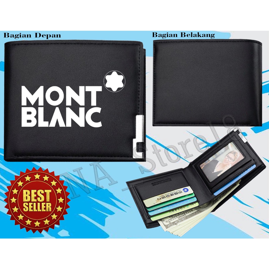 Dompet Pria Lipat Dompet MONT BLANC Kulit Men Fashion Letter Wallet KEREN