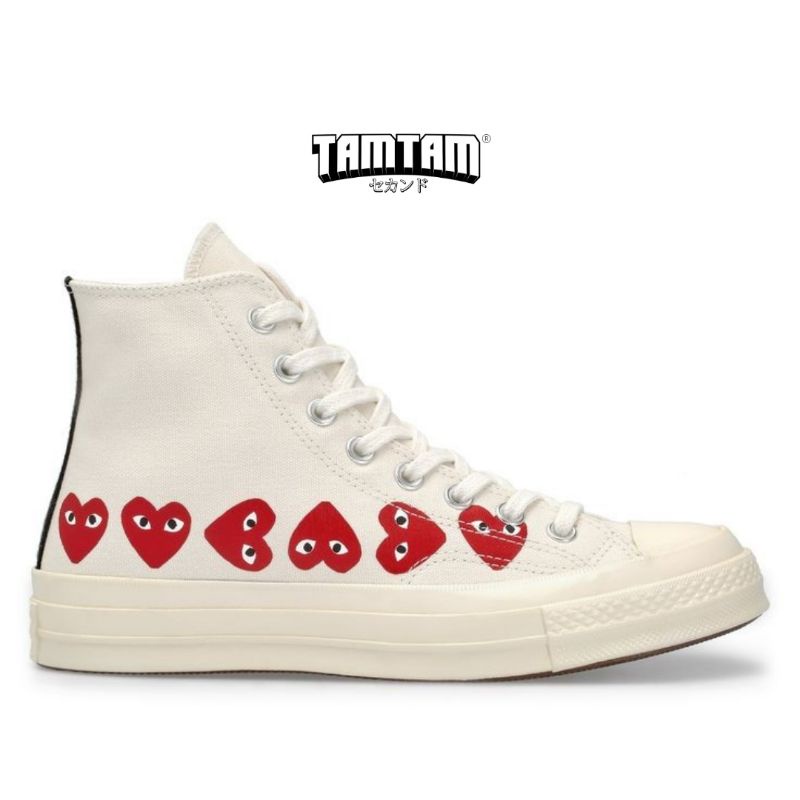 CONVERSE Chuck Taylor X CDG PLAY White Hi " Multi Heart"