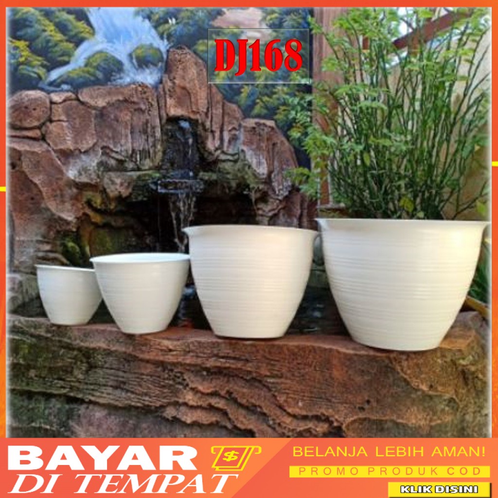 Pot Bunga Plastik Motif Sarang Tawon 18cm