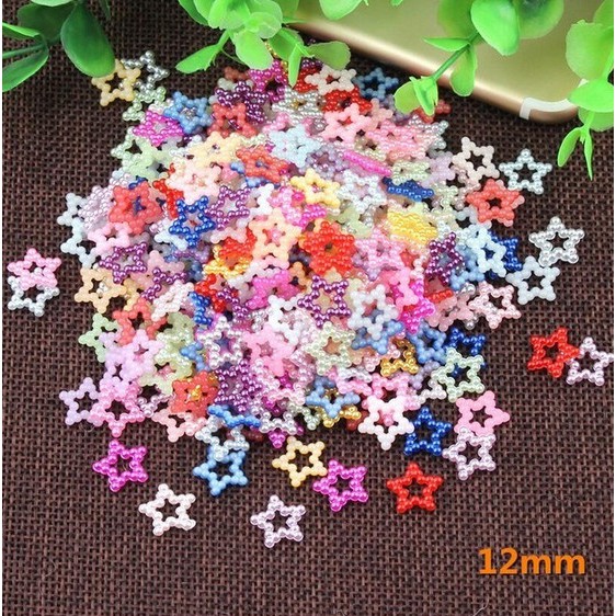 100Pcs Manik-Manik Mutiara Imitasi Bentuk Hati Dan Bintang Warna-Warni Bahan ABS Untuk Perhiasan