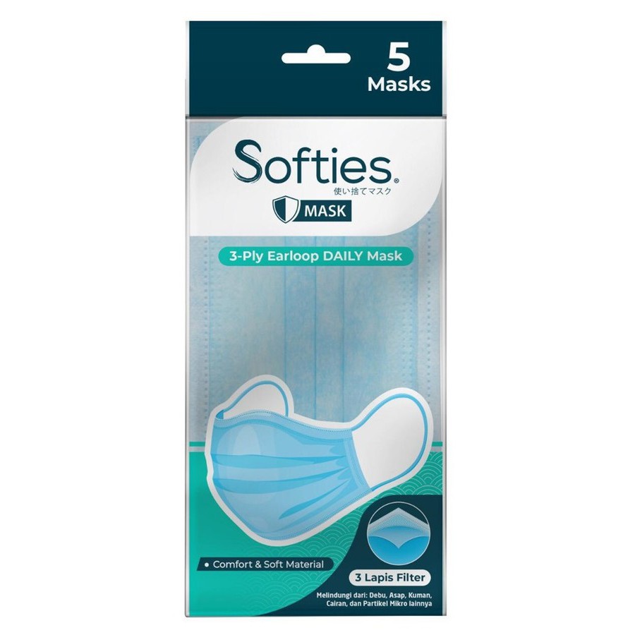 Softies Masker 3-ply Earloop Daily Mask 5s