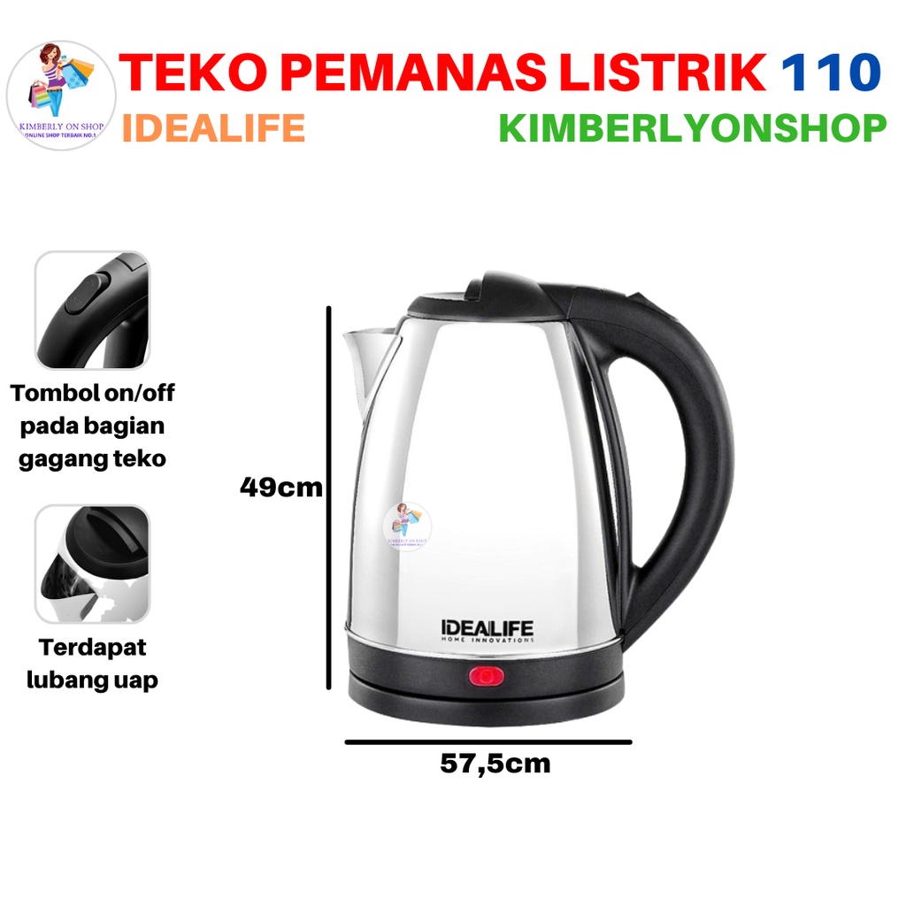 Electric Kettle Teko Listrik 1.8Litre IL 110 IDEALIFE