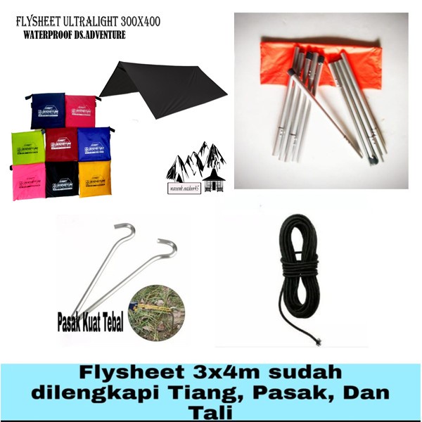 Jual Paket Flysheet Full Set 3x4 / Bivak Set Ds Adventure Flyshet 3x4 ...