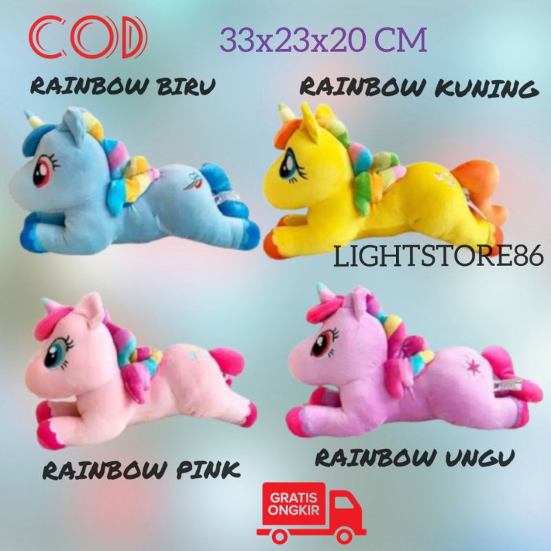 Boneka Kuda Unicorn Classie Wing Rainbow My Little Pony Bahan Soft Ukuran 33 Cm