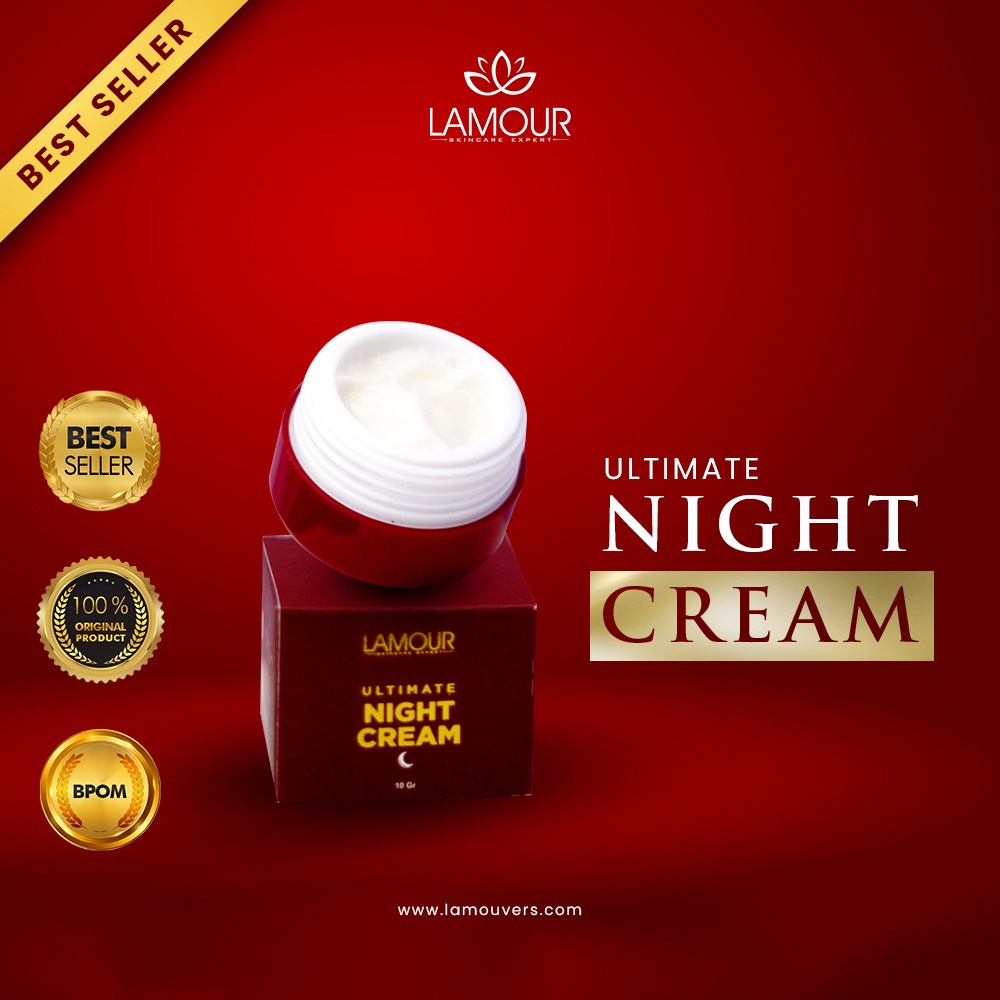 Ultimate Night Cream Lamour Skincare Resmi BPOM Aman dan Halal