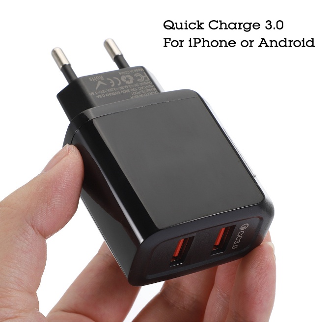 Universal Dual USB Quick Charger 3.0 hp Android iPhone Samsung Xiaomi IOS