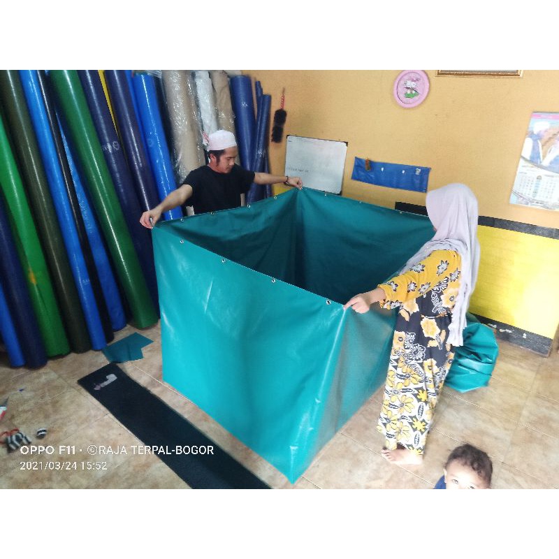 KOLAM TERPAL 150X100X100 PVC ORCHID & LUBANG PEMBUANGAN AIR