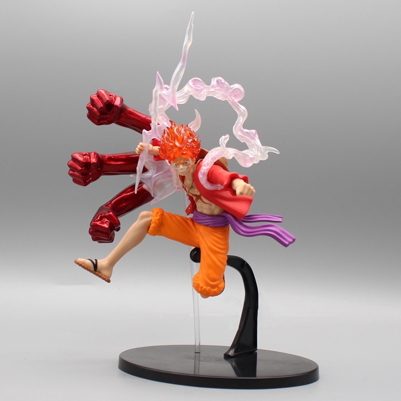 Mainan Action Figure Model Anime One Piece Sun God IU Nika Luffy Gear 5 Monkey D Luffy Fruit Awakening Fighting Bahan PVC 23cm