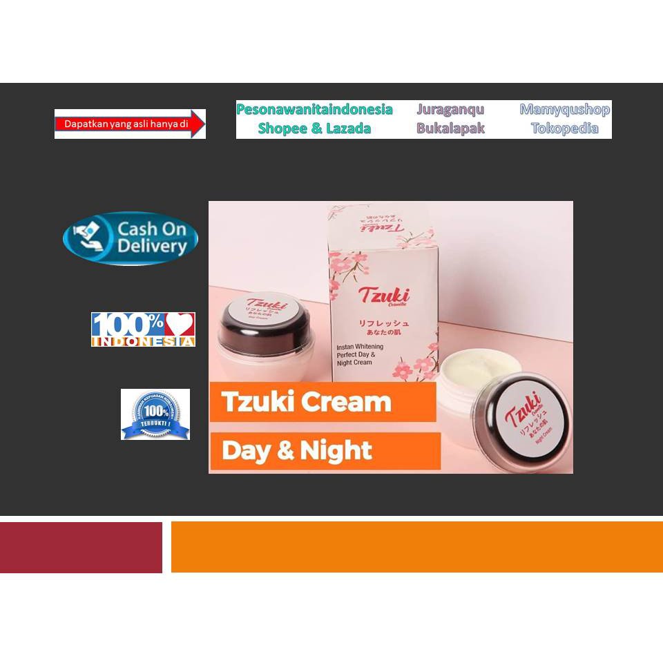 TZUKI PAKET CREAM SIANG & MALAM AMPUH DALAM 7 HARI / CREAM TZUKI KRIM TZUKI ORIGINAL ORI CREM