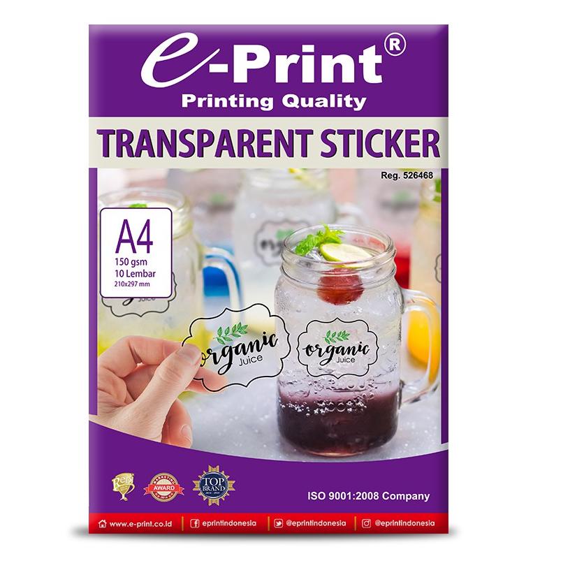 

Murah Diskon Kertas Foto e-Print Transparent Stiker