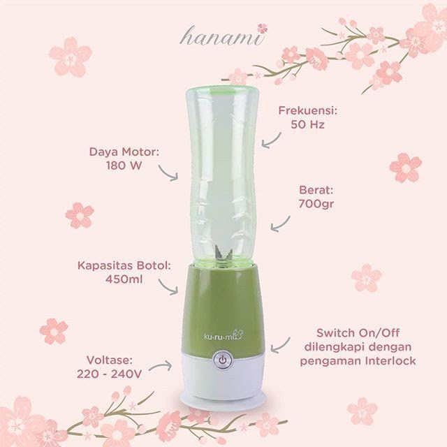 Kurumi Hanami Mini Juicer Blender Penghancur Makanan Bayi