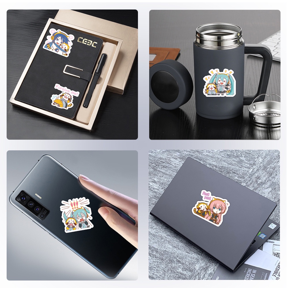 Hatsune Miku Coati Jurnal stiker hari Pria kartun stiker kecil vacuum Piala bagasi mini grafiti stik