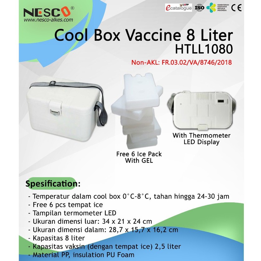 Jual NESCO Box Vaksin Cool Box Vaccine 8 Liter / 8L Shopee Indonesia