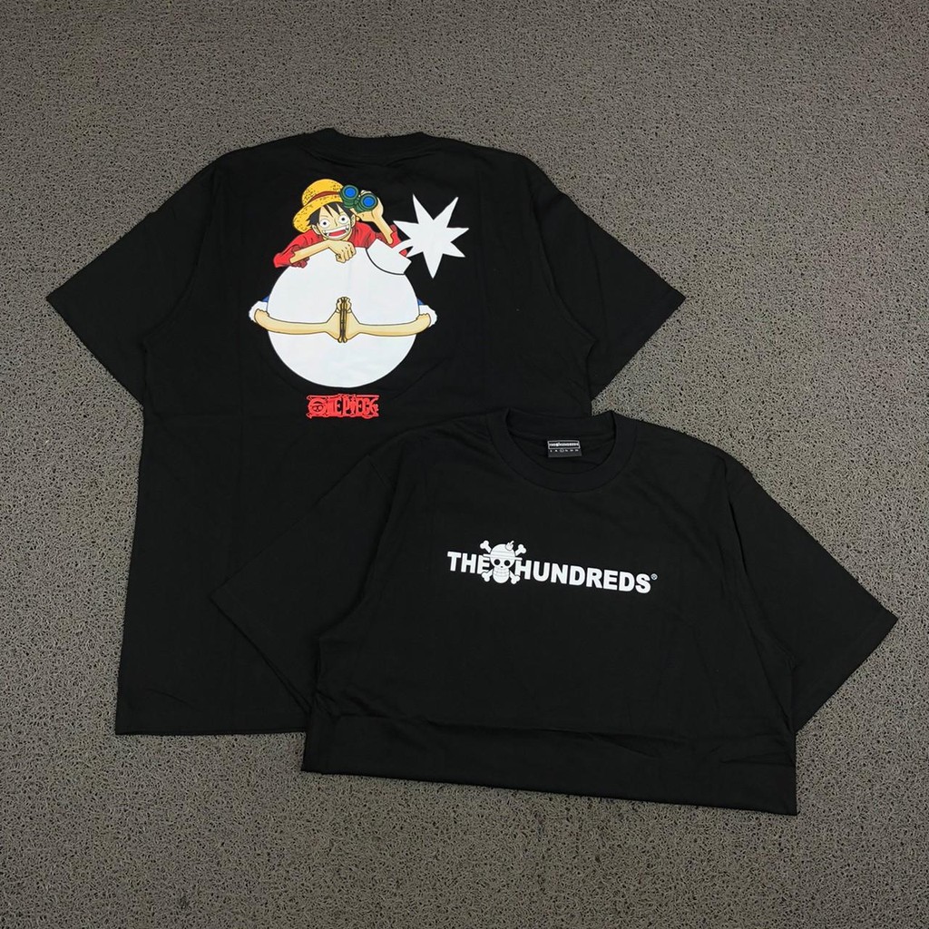 KAOS TSHIRT TEE THE HUNDREDS x ONE PIECE BLACK