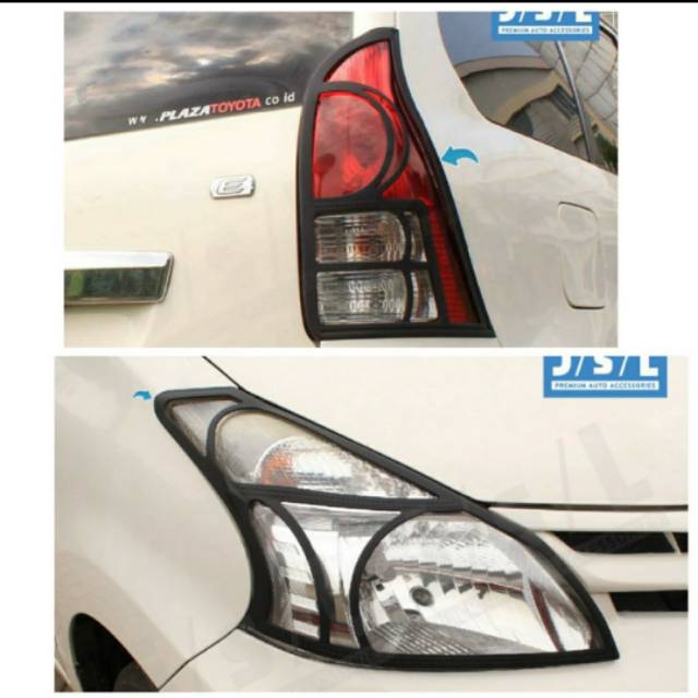 Paket garnish lampu depan dan belakang all new Avanza/ Xenia Hitam jsl