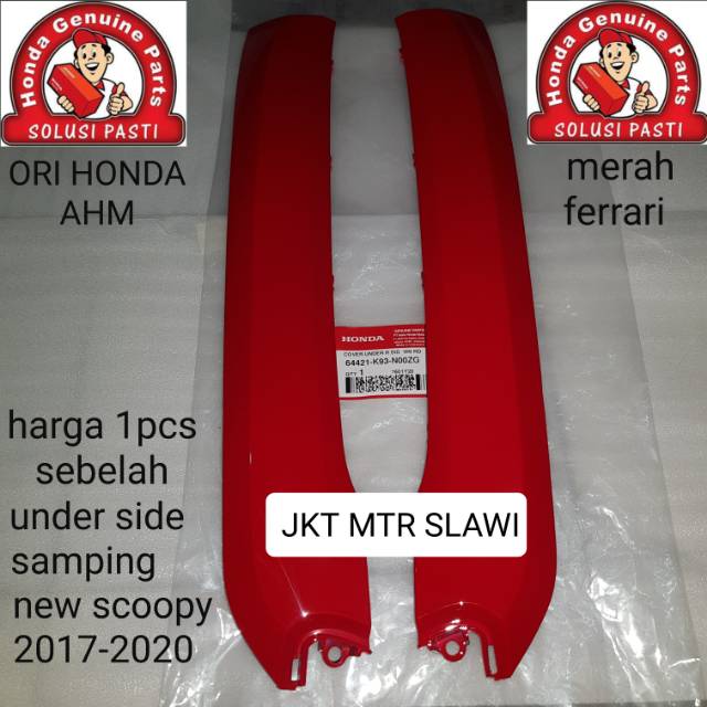 cover under cover bawah samping bordes merah ferrari new scoopy esp 2017-2020  ori honda ahm