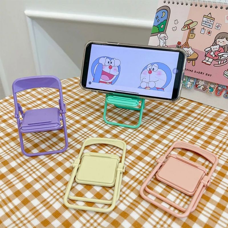 Stand holder hp bentuk kursi warna pastel