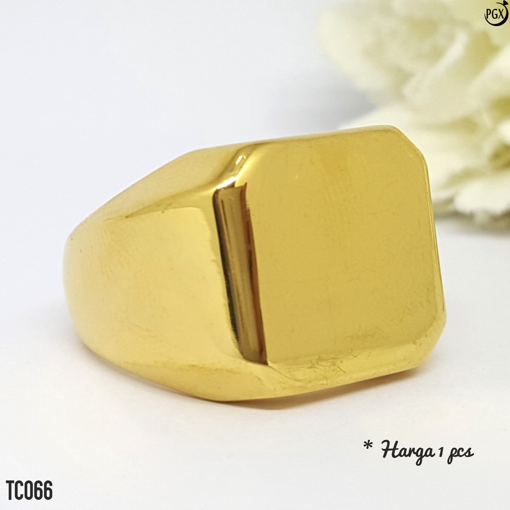 PGX Cincin Titanium Bangsawan Inggris Aksesoris Fashion Perhiasan Anti Karat - TC066