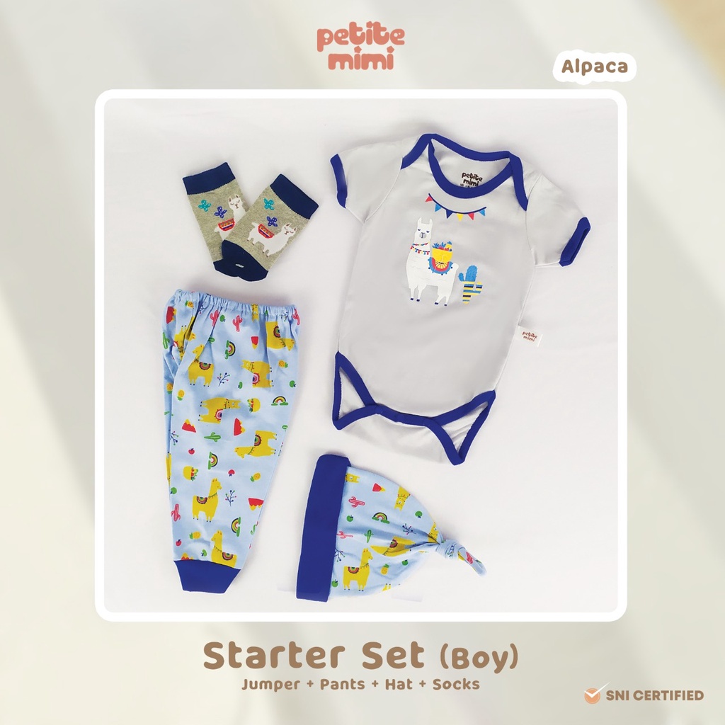 Petite Mimi Starter Set 4in1 Baby Boy Jumper Set Bayi Laki - Laki