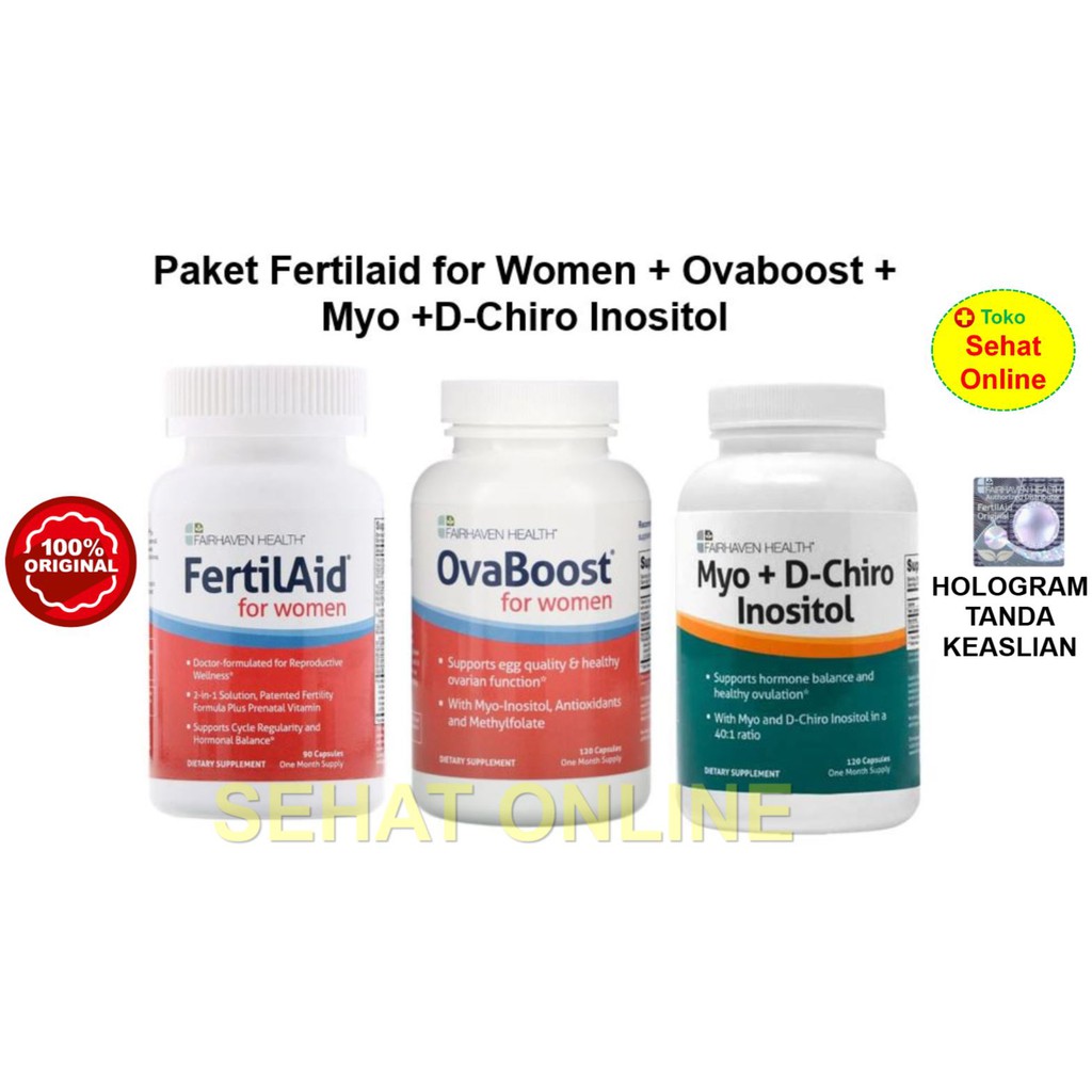 Paket Hormonal Balance: FertilAid for Women + Ovaboost + Myo D-Chiro Inositol