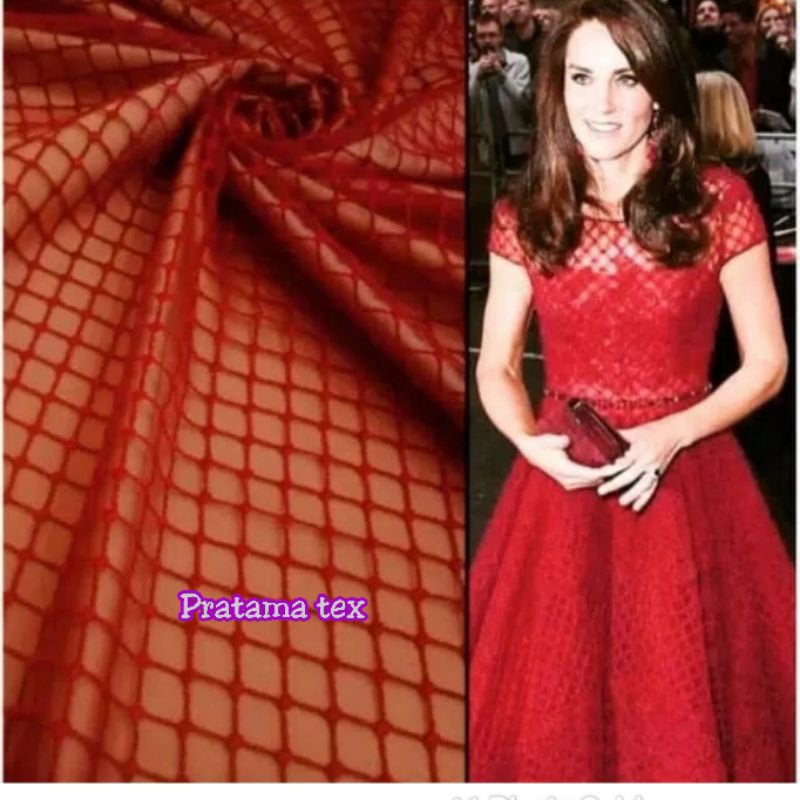 TERBARU..Kain kebaya tile kotak bordir /Kain brokat tile kotak