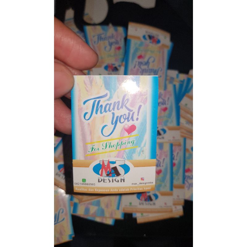 

kartu thank you 6*3 cm