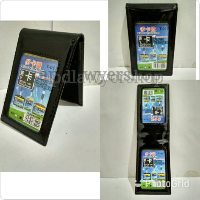 

Name tag id card saku kulit hitam glossy kwalitas bagus