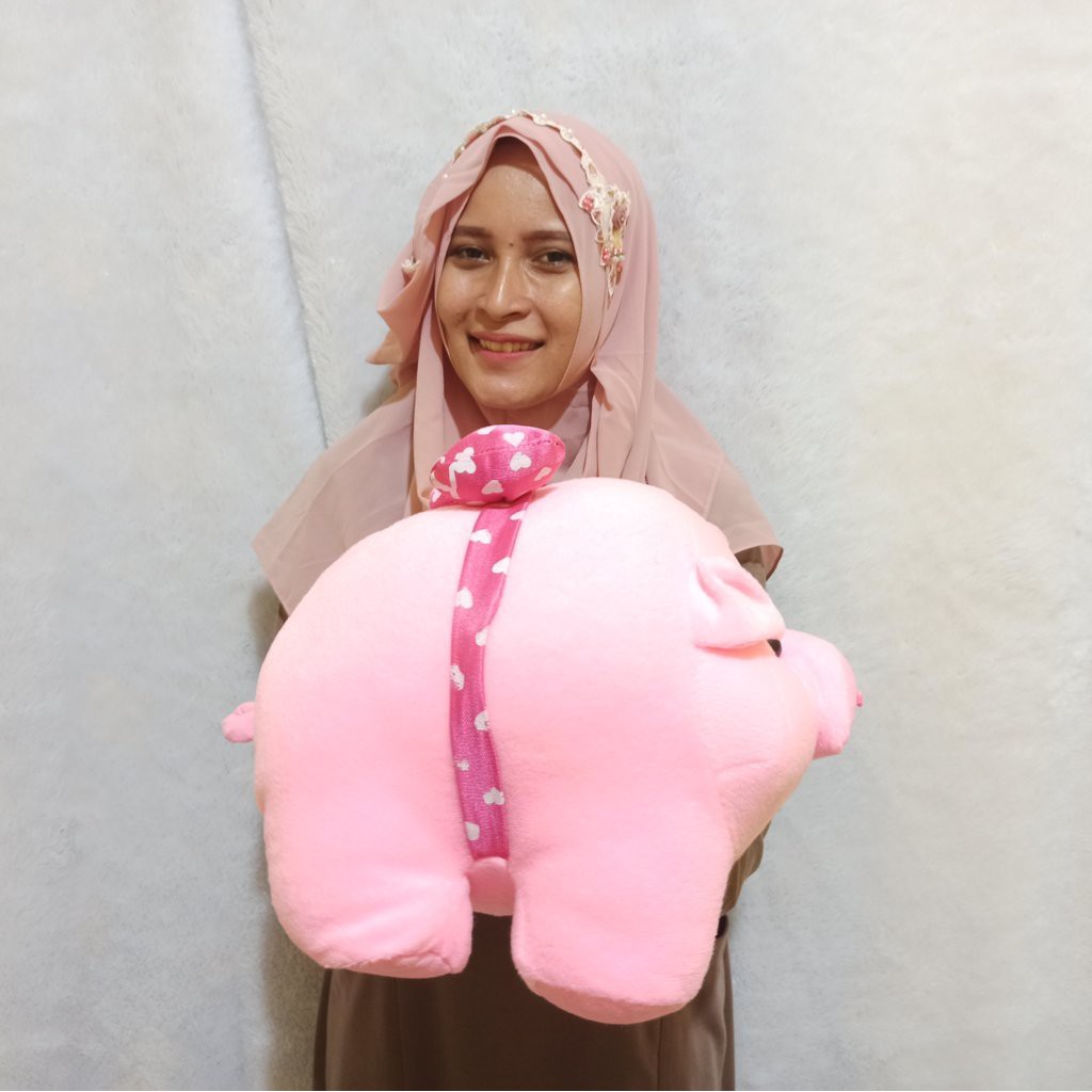 Boneka babi M pink murah