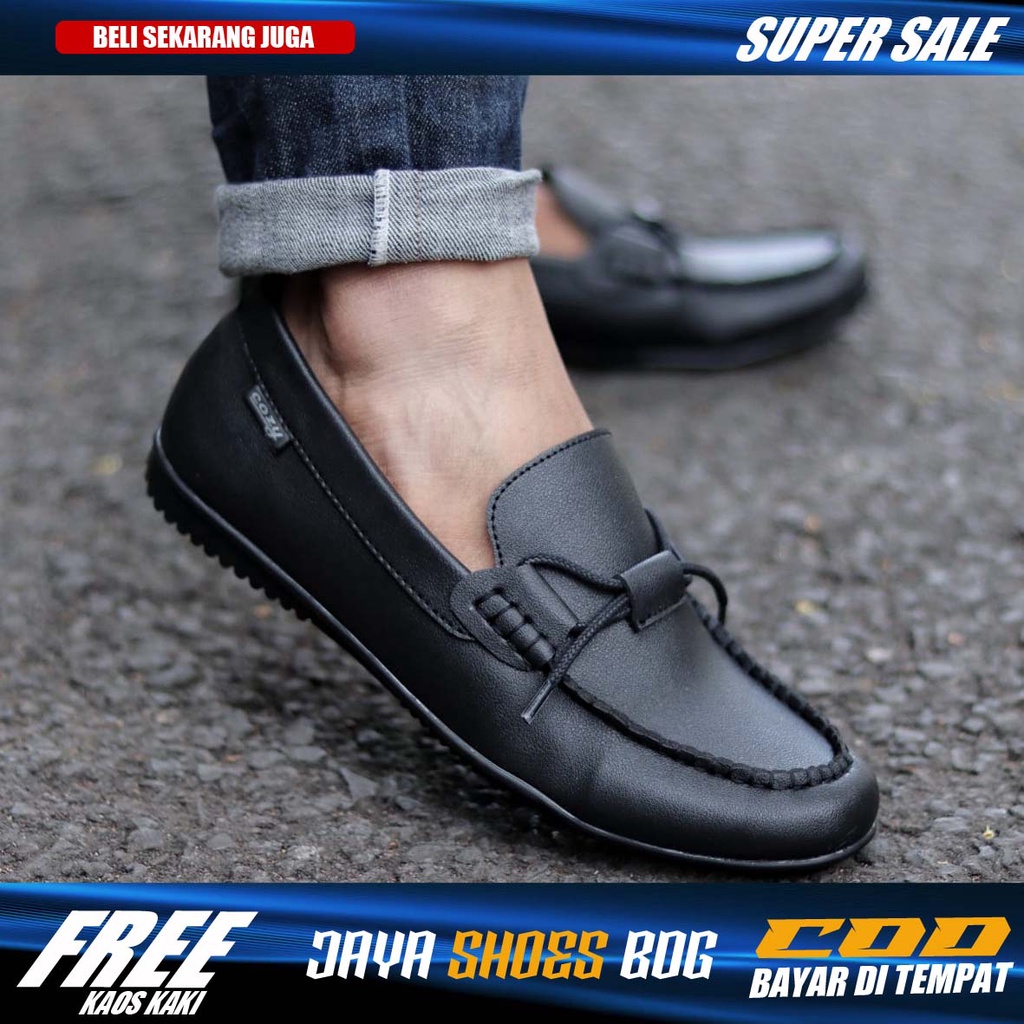 KYOTO|Sepatu Casual Kasual Slip On Pria Pantofel Hitam Pria Kerja Kantor Original Slop Santai Pria