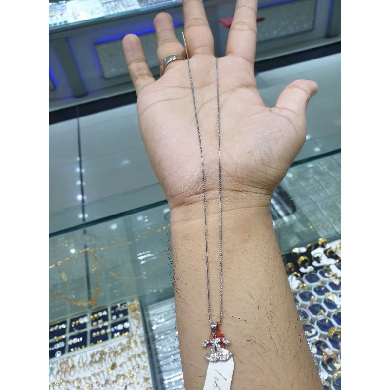 kalung emas 750 italy santa berliontin bundar