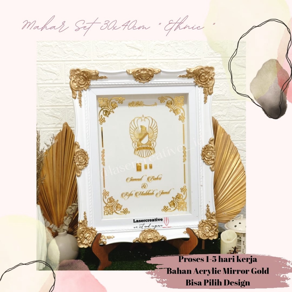 Frame Mahar Bingkai 3D Mahar Pernikahan Ethnic
