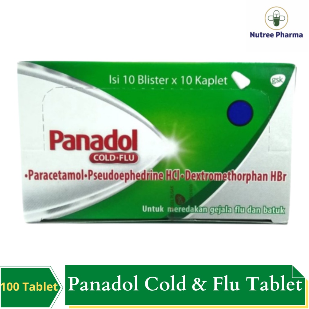 PANADOL COLD & FLU  BOX ISI 100 TABLET (HIJAU)