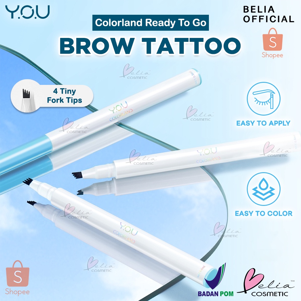 ❤BELIA❤ YOU Colorland Ready To Go Brow Tattoo | Long-Lasting | Eye Brow | BPOM