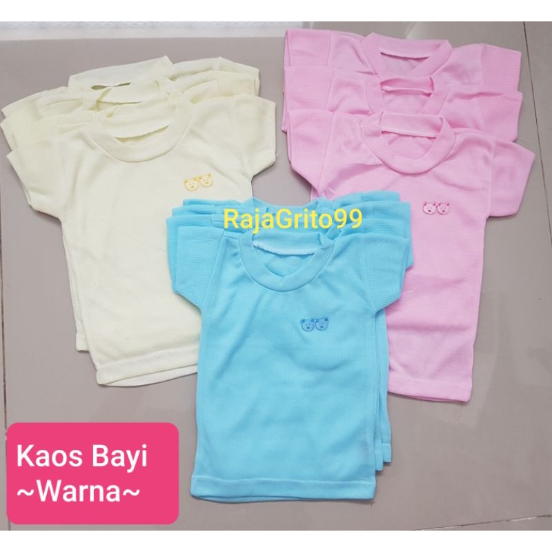 Kaos Lengan Pendek Bayi / Kaos Bayi Warna Aplikasi - Baju atasan bayi