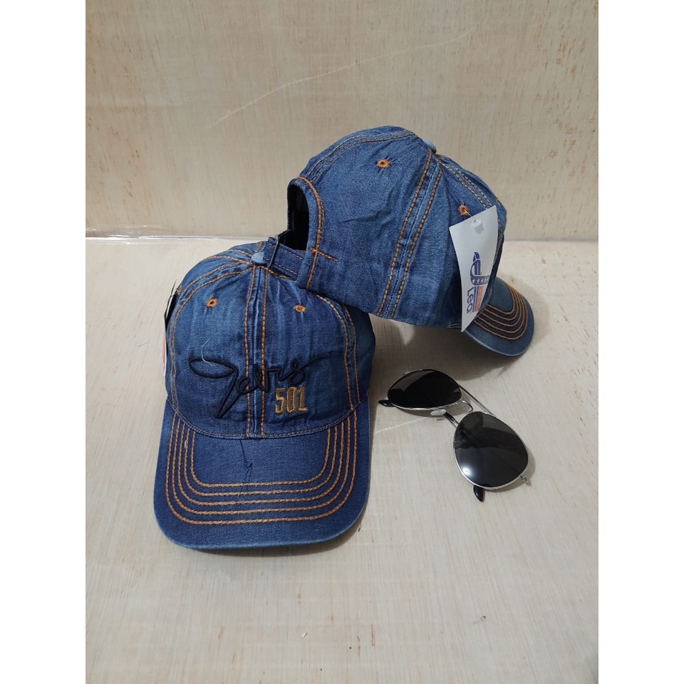 Topi Levis Pria Import Original Denim Topi Baseball GRATIS KACA MATA Topi Cowok Remaja Model Terbaru Fashion Pria (COD)