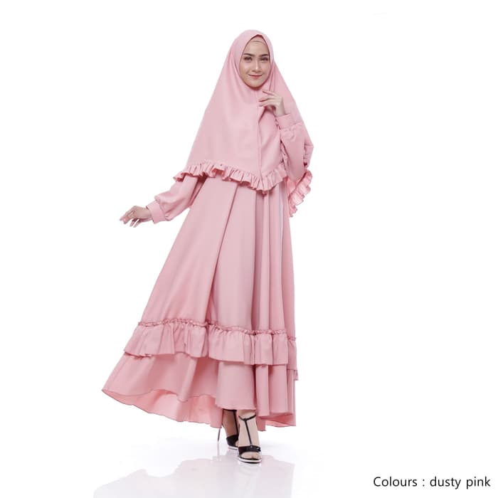 RQ 044 COD Baju Gamis Syari Wanita Terbaru Dress Lebaran 2021 Murah Fashion muslim Wanita Kekinian