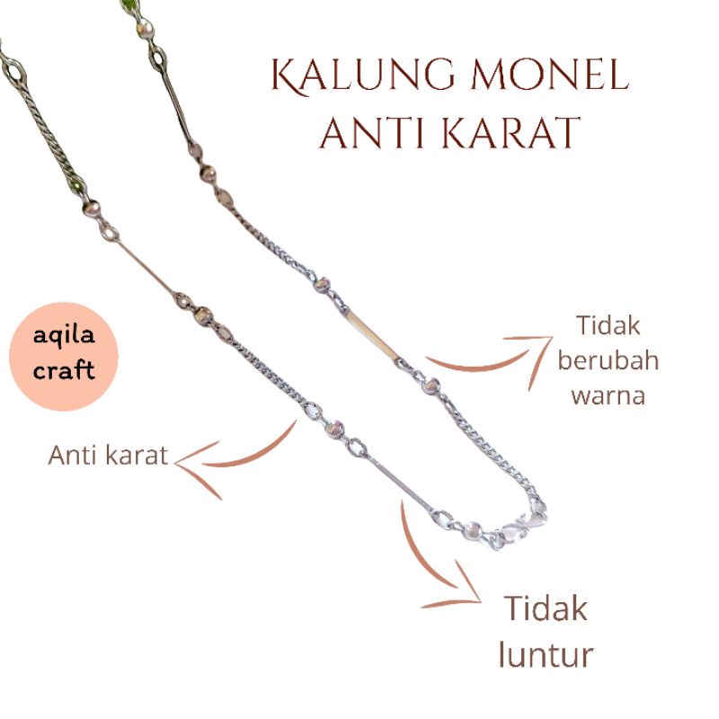 KALUNG MONEL WANITA / PRIA ANTIKARAT TIDAK LUNTUR ORIGINAL MURAH KALUNG RANTAI