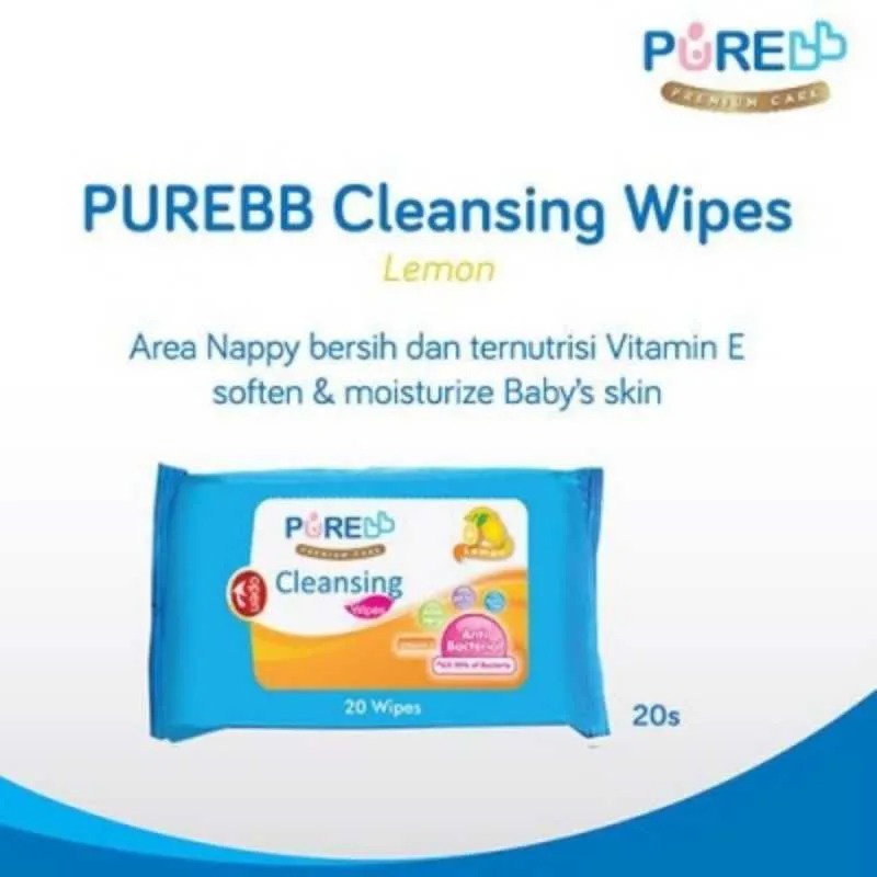 Pure Bb Cleansing Wipes  Lemon 20's