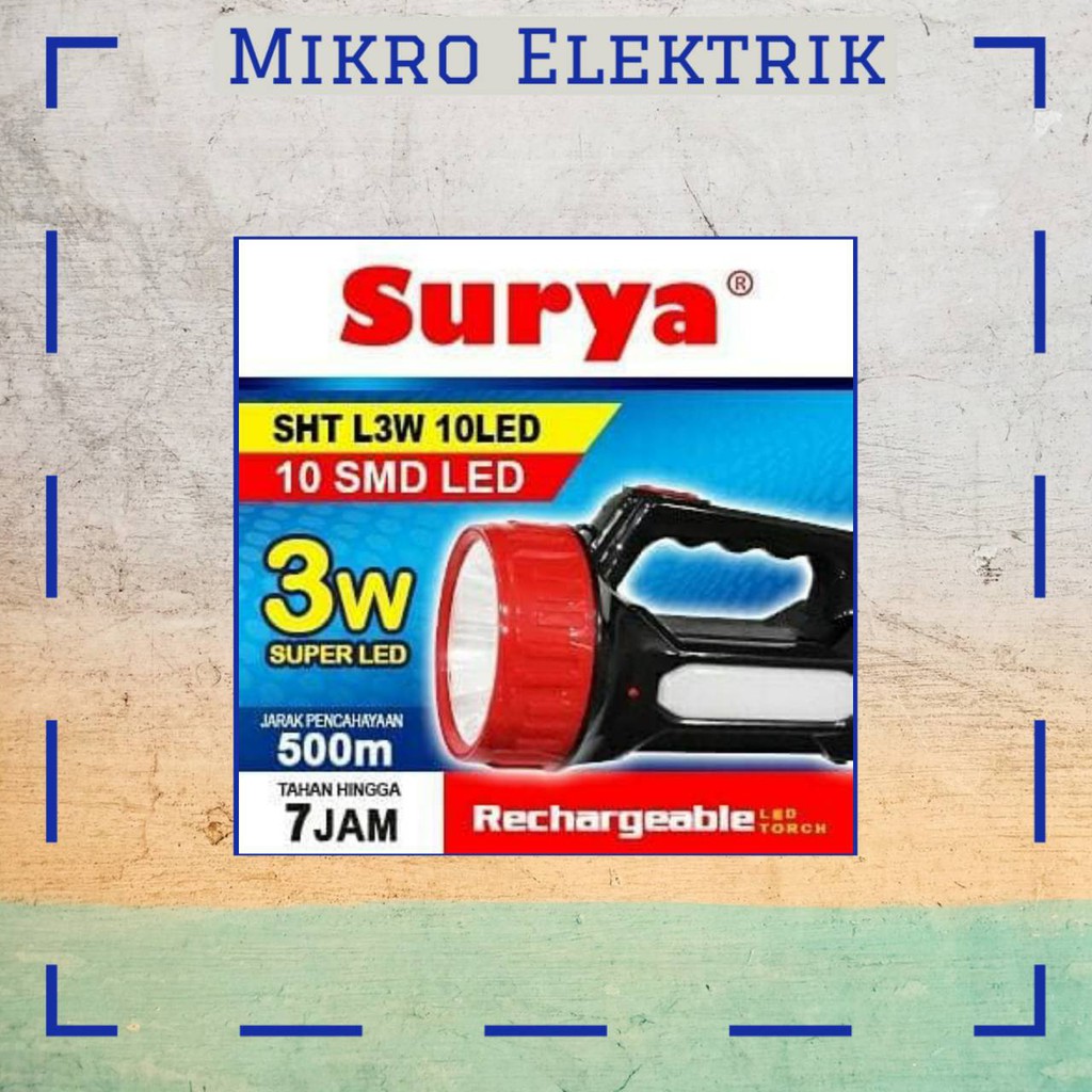 Senter Cas Surya L1020 3 Watt 10 Led